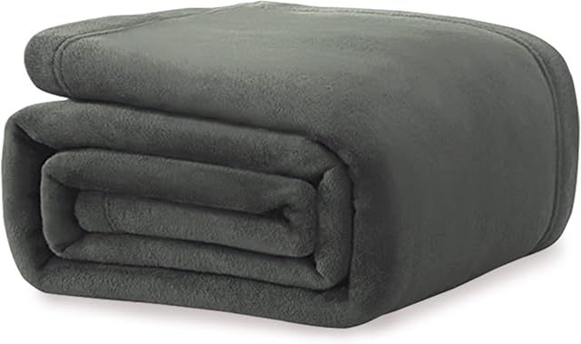 Flannel Fleece Soft Throw Blanket Lightweight Blanket Fluffy Soft Throw Soft Durable Cozy Throw Blanket for Settees Sofa Chairs Couch, Warm and Cozy blanket, 130 x 150cm Dark Gray