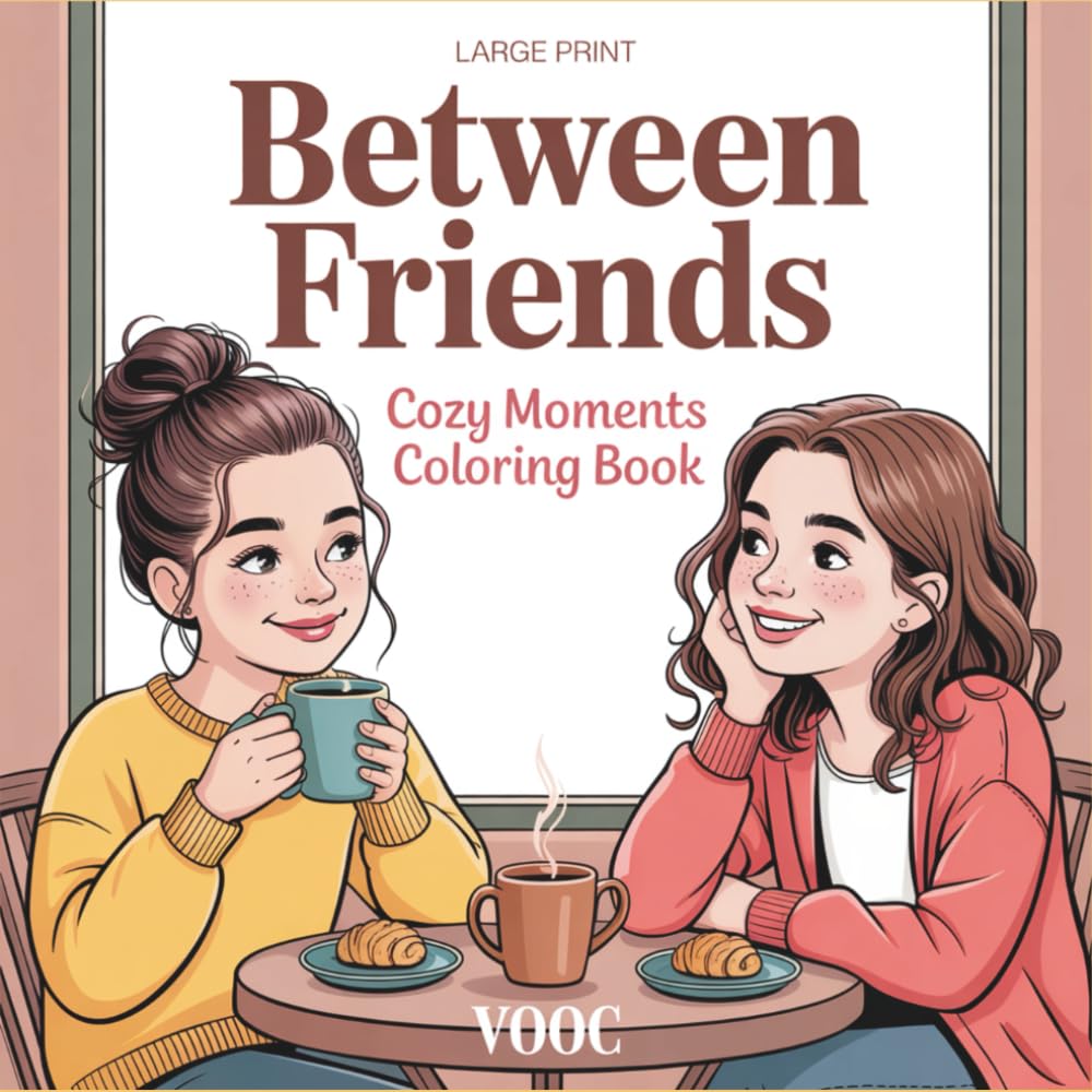 Between Friends: Cozy Moments Coloring Book - Simple and Relaxing Pages Featuring Heartwarming Friendship Activities, Coffee Dates, and Everyday Joys ... (Breathe Easy Coloring for Stress Relief)