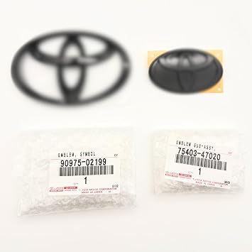 Genuine 90975-02199 Front and 75403-47020 Rear Logo Gloss Black Nightshade Emblem for 2023-2026 Toyota Prius 60