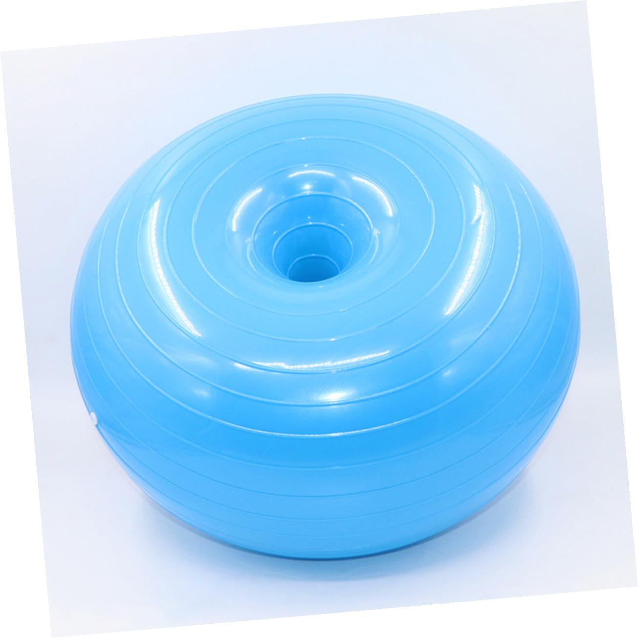 Balanceball im Donut Design aus Pvc, Blau, mit Luftpumpe für Zuhause