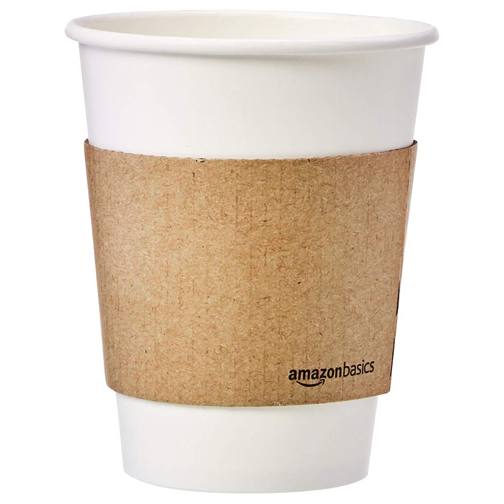 Amazon Basics Kraft Cup Sleeve for 10 and 12oz paper cup, 1,000-Count