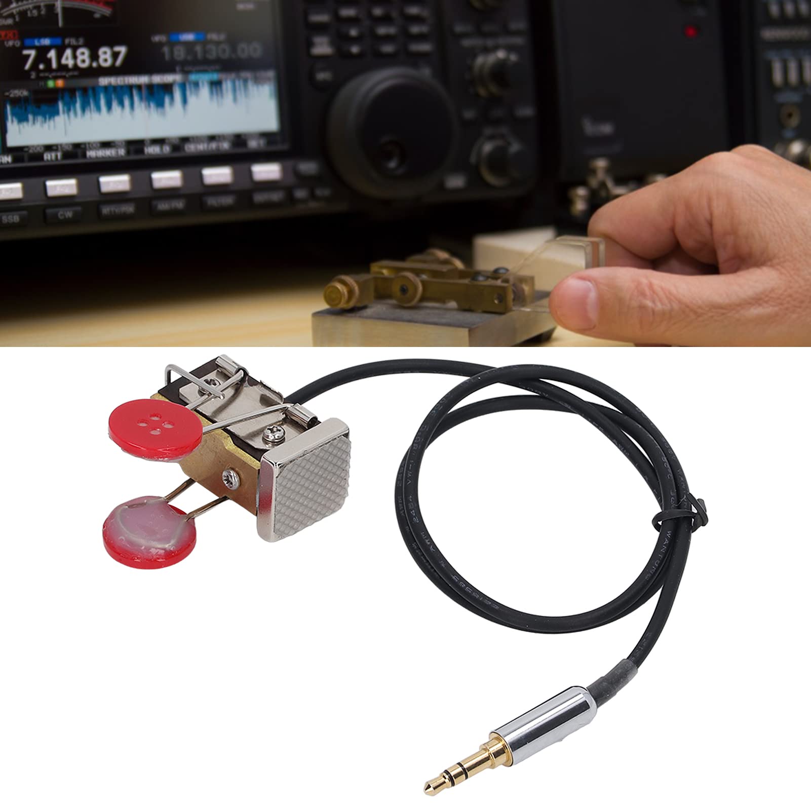 Chiave CW compatta Mavaol, design leggero e portatile, costruzione in ottone e resina, installazione semplice, per radioamatori, comunicazioni di emergenza, appassionati di