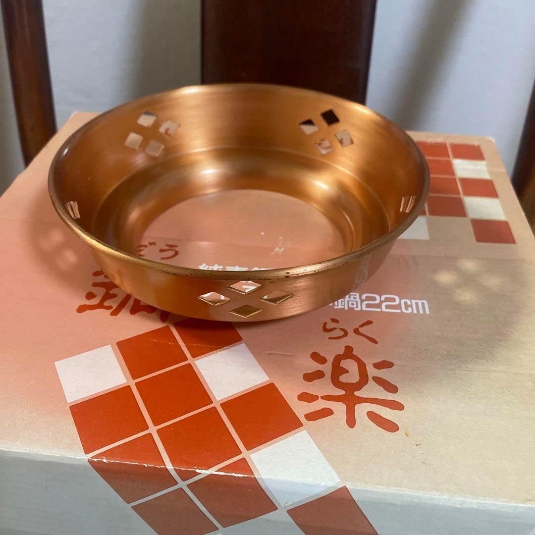 新金属 COPPER100 HOME WARE 純銅鍋 22cm 新品】22cm 銅製 深型 両手鍋 新金属 COPPER100 HOME WARE 純銅鍋 22cm 新品】22cm 銅製 深型 両手鍋