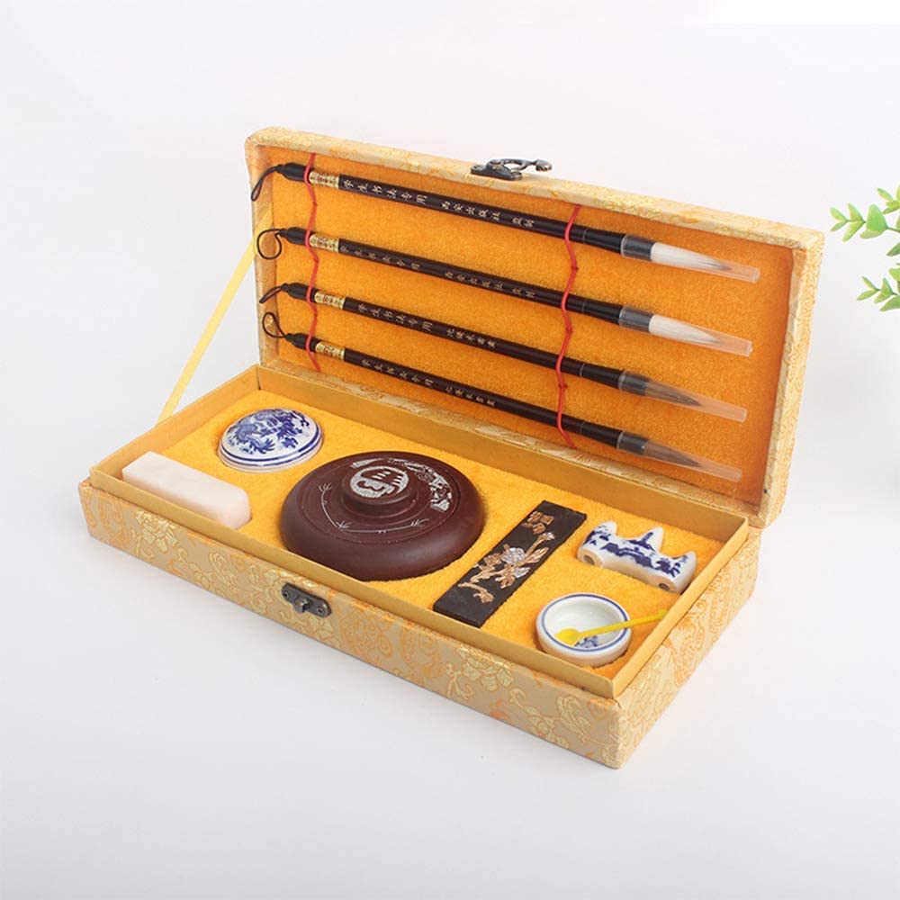 Chinese Calligraphy Drawing Brush, Chinese Calligraphy Brush Set Multicolor Multiple Sizes Wood Handle(C)