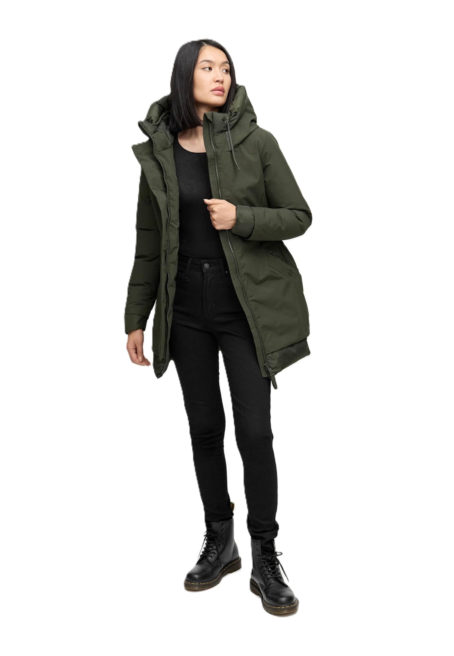 Navahoo Winterjas voor dames (S-3XL) - capuchon met trekkoord, deels