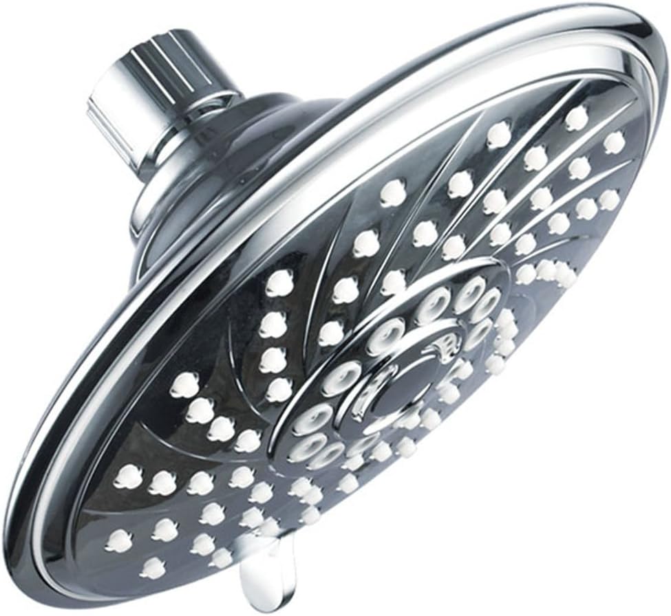 HotelSpa Extra-Large 6-Inch Rain Shower Head for Exceptional Water Coverage! High-Pressure Angle-Adjustable Shower head features Rub-clean Jets, 6 Full Settings and Premium Chrome Finish