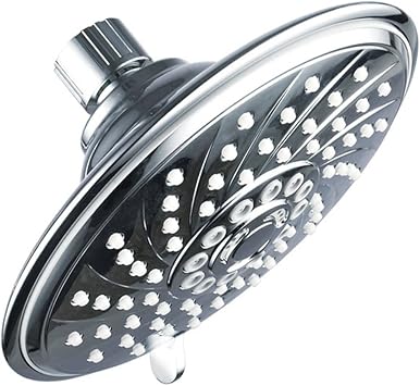 HotelSpa Extra-Large 6-Inch Rain Shower Head for Exceptional Water Coverage! High-Pressure Angle-Adjustable Shower head features Rub-clean Jets, 6 Full Settings and Premium Chrome Finish
