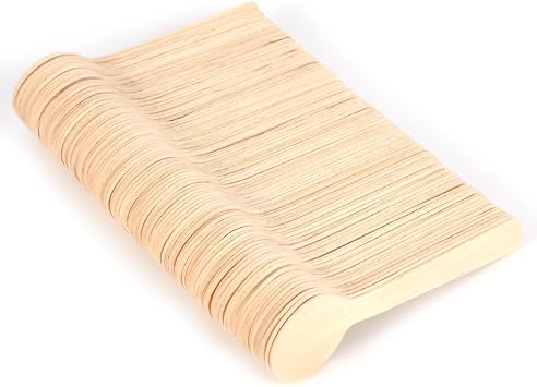 Disposable Wood Spoon 100pcs Wooden Spoons, 4 Bulk Mini Spoons Compostable Wooden Cutlery Ice Cream Tea Spoon Wooden Utensils for Party Events Weddings, 4 Inches -