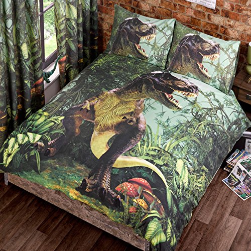 Buy Urban Unique TREX Duvet Quilt Cover Double Jurassic Dinosaur Dino