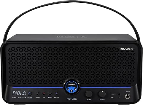 MOOER F40i Li Smart Guitar Amp 40W 6H Battery Life Touching Screen MOOER AI | Audio Separator, Reuseable Effects, Third-band IRs/NAM/MNRS, Stero Output, XLR Jack for Voice/Acounstic/Electric Guitar/Bass