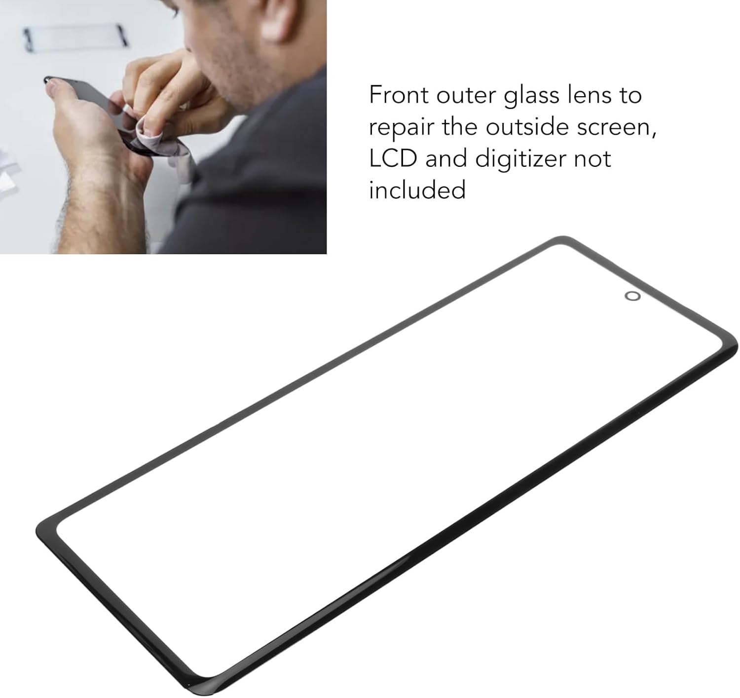Front Screen Glass Outer Panel Lens Replacement,OCA Repair Tools Kit, Glass Screen Spare Parts Kit, Compatible with Z Fold 2 5G F916