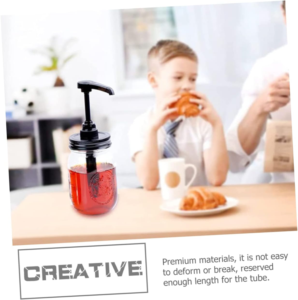 ABOOFAN 6pcs Syrup Bottles Dispenser Pumps Plastic Honey Jar Pump Restaurant Syrup Dispenser