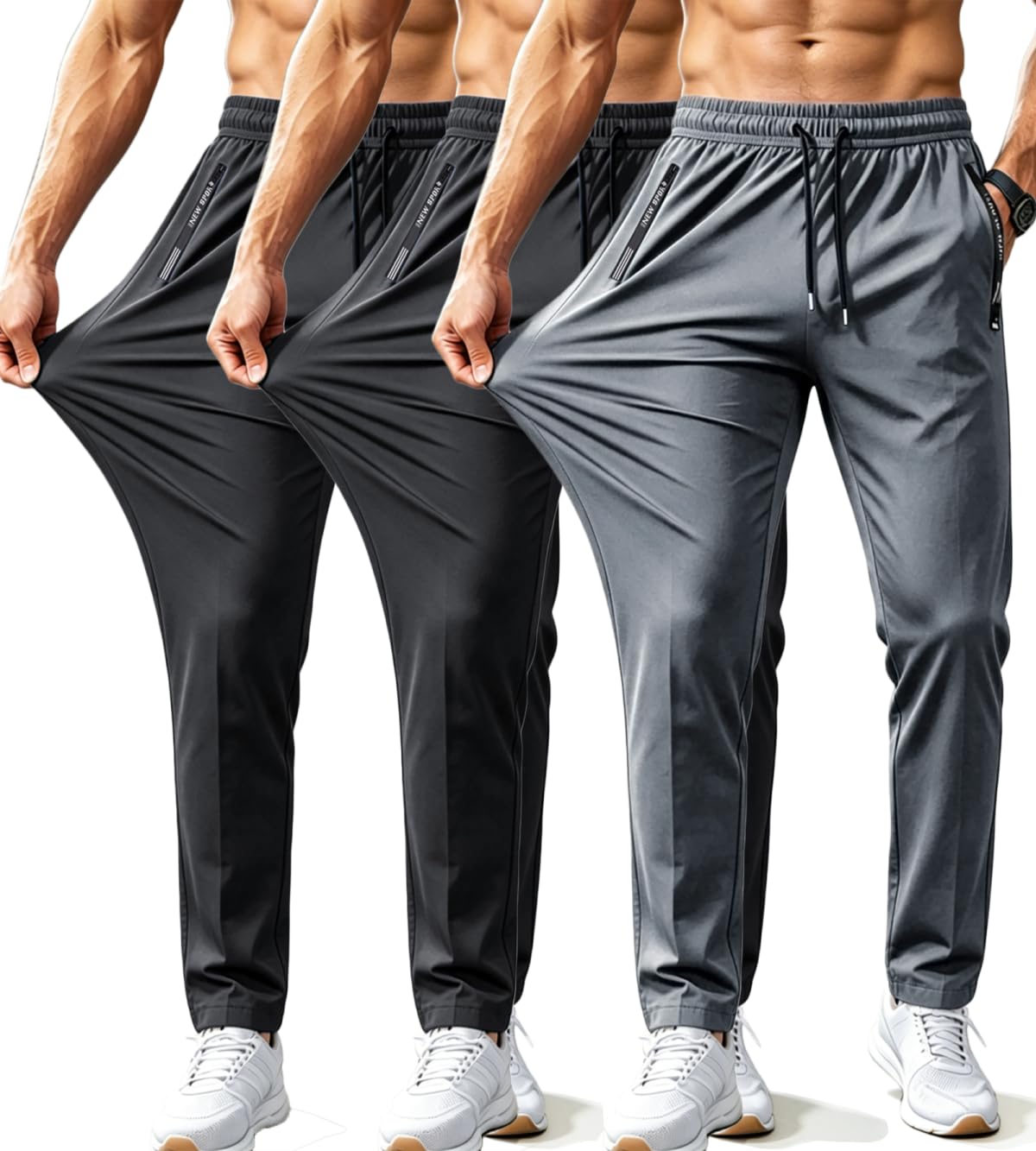 Men's Lightweight Quick Dry Joggers Workout Gym Hiking Stretch Sweatpants