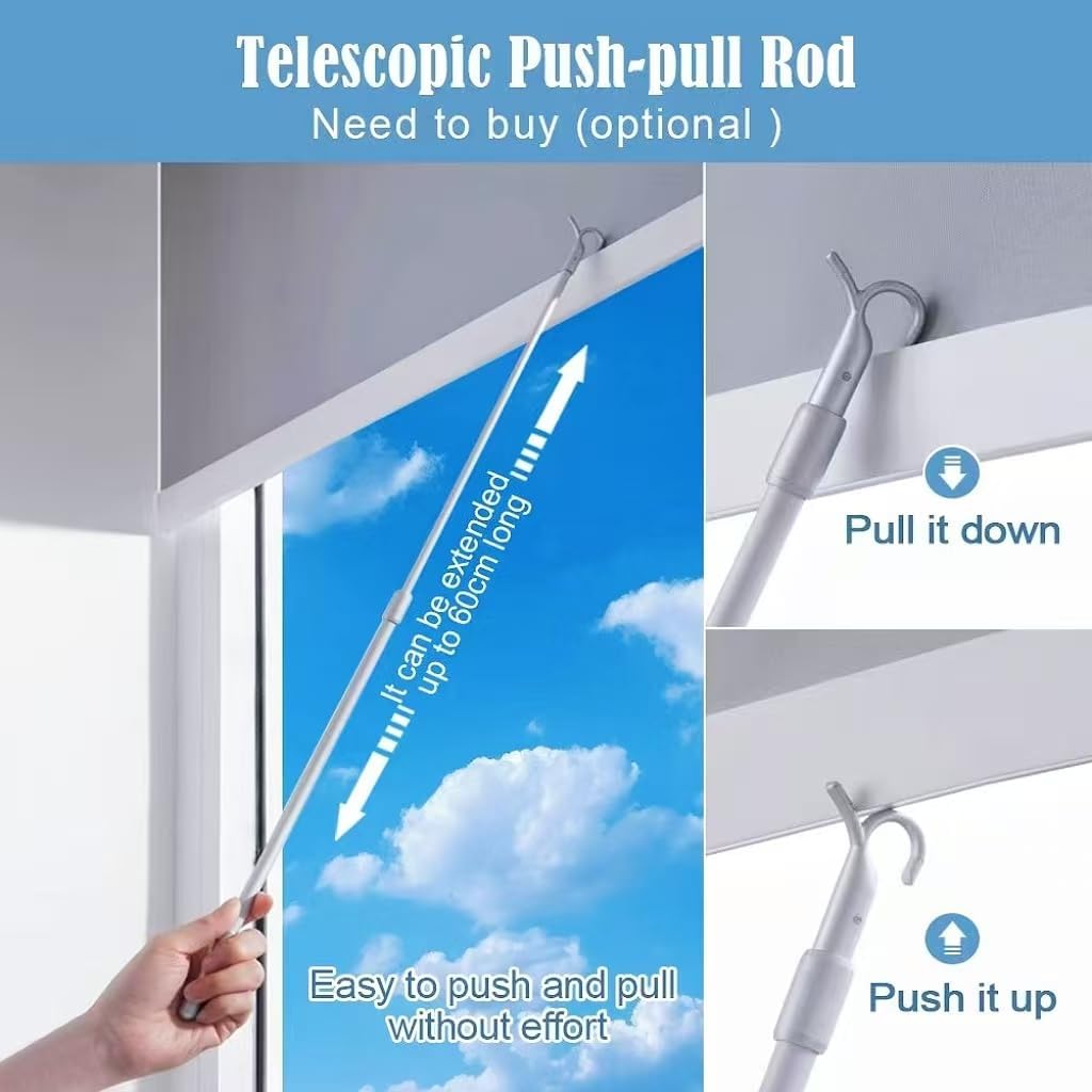 tipiace Manual Day and Night Dual Layers Roller Blinds with Zebra Shades and Full Blackout Thick Waterproof Fabric Roller Shade Suitable for Windows (Zebra White +Full Blackout Light Coffee)
