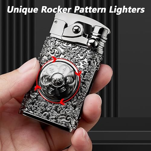 Skrfire Electric Lighter Rechargeable Flameless Usb Lighter, Windproof Dual Arc Plasma Lighters, Unique Pattern Cute Vintage Cool Lighters For Men Women, Flip Lighters For Candles Camping #TOP2