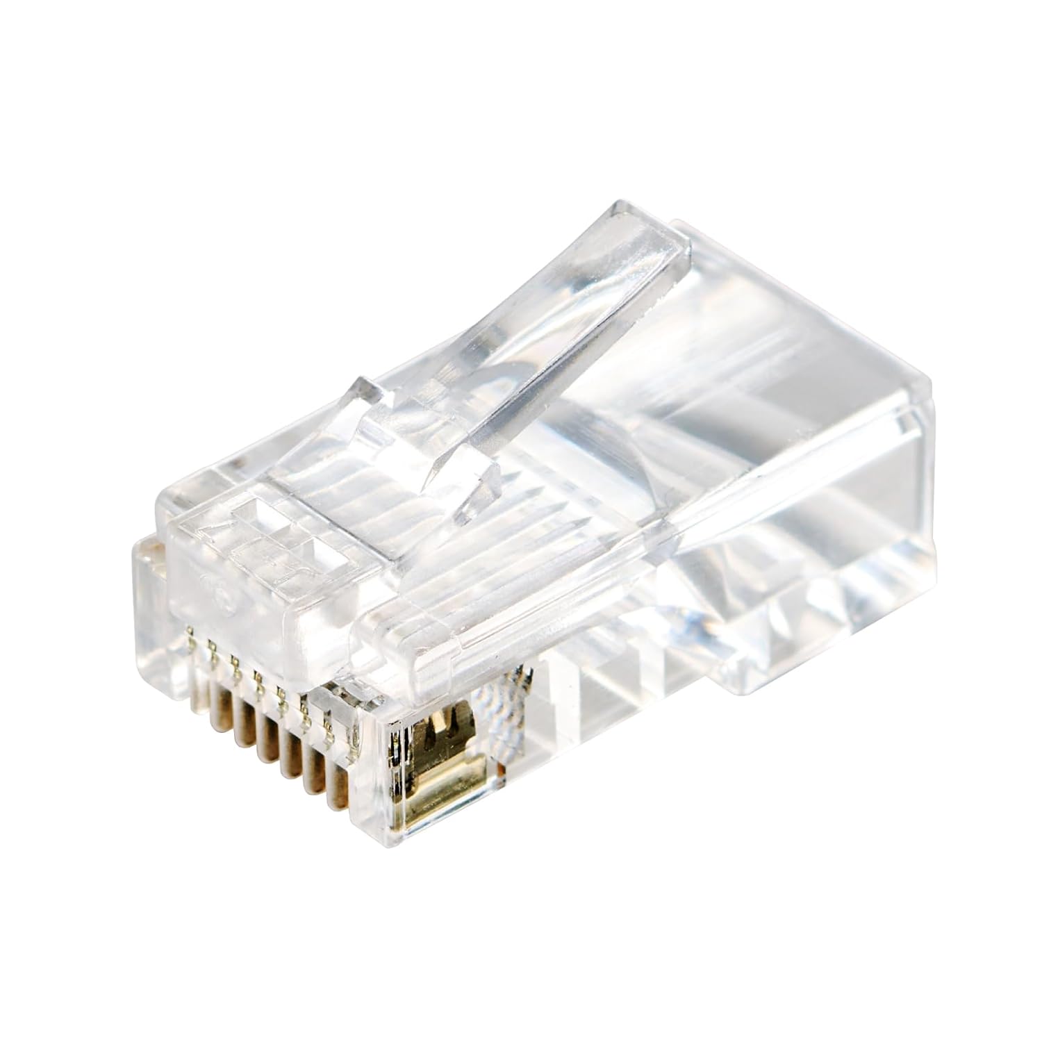 Elecom LD-RJ45T100V2 RJ45 Relay Connector, Cat5e LAN Cable Adapter, Splash Prevention, Single Wire, Dual Compatible, UTP Specification, Pack of 100, Clear