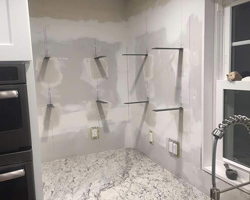 Miniatura 8 de Wall Stud Mount Countertop Bracket, Heavy Duty 3/8" Thick Flat Countertop kitchen Table Support Bracket, floating Shelf Bracket, Hidden