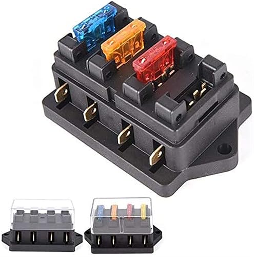 Miniatura 2 de Fuse Car 4 Way Circuit Standard ATO Blade Fuse Box Block Holder 12V/24V+4 Way Fuse