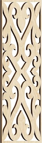 Ekena Millwork WALW10X25X0250KEEBI Keene Paneles decorativos de pared de madera con calado, 9 3/8 pulgadas de ancho x 24 3/8 pulgadas de alto, abedul