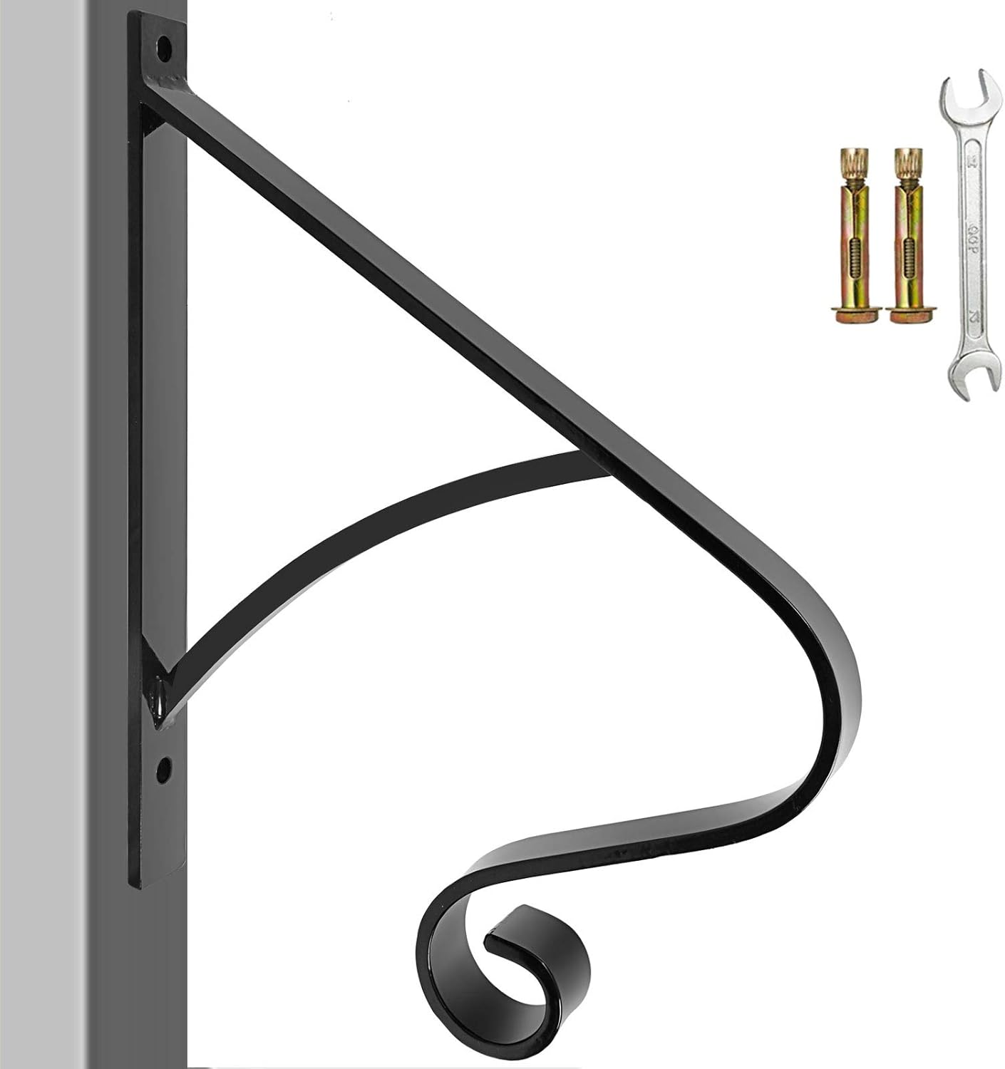 Handrails,Wall Mounted Wrought Iron Handrail Stair Railing Fits 1 or 2 Handrails for Outdoor Steps Handrails,Wall Mounted Wrought Iron Handrail Stair Railing Fits 1 or 2 Handrails for Outdoor Steps