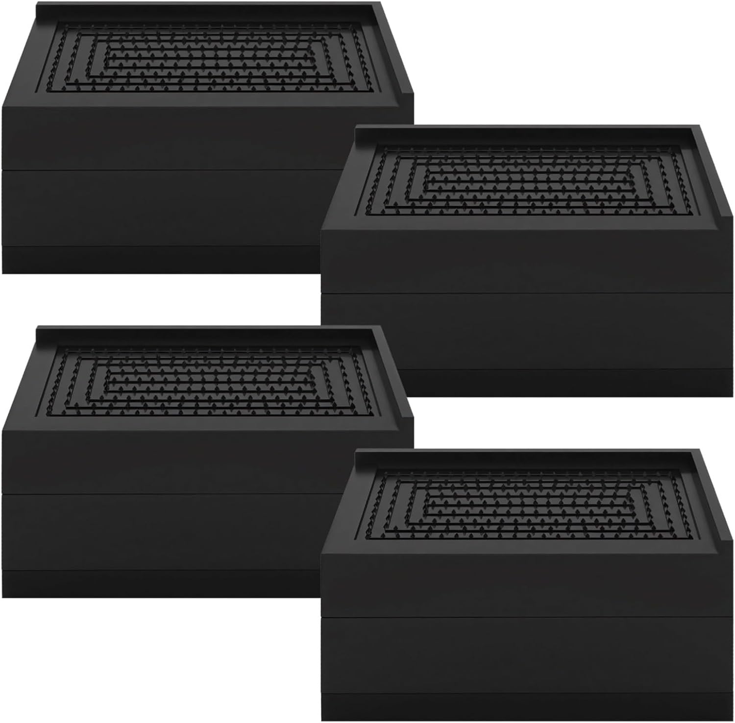 for Extra Storage, 4.5×2.4×2.9, Pp Rectangular Furniture Risers, 4 Pcs Heavy Duty Bed Risers, Home and Office Suitable, Black Furniture Lifts, Non-Slip Secure Design