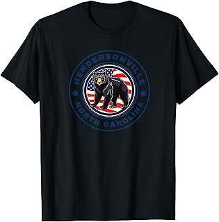 Hendersonville North Carolina Black Bear WNC Patriotic Flag T-Shirt