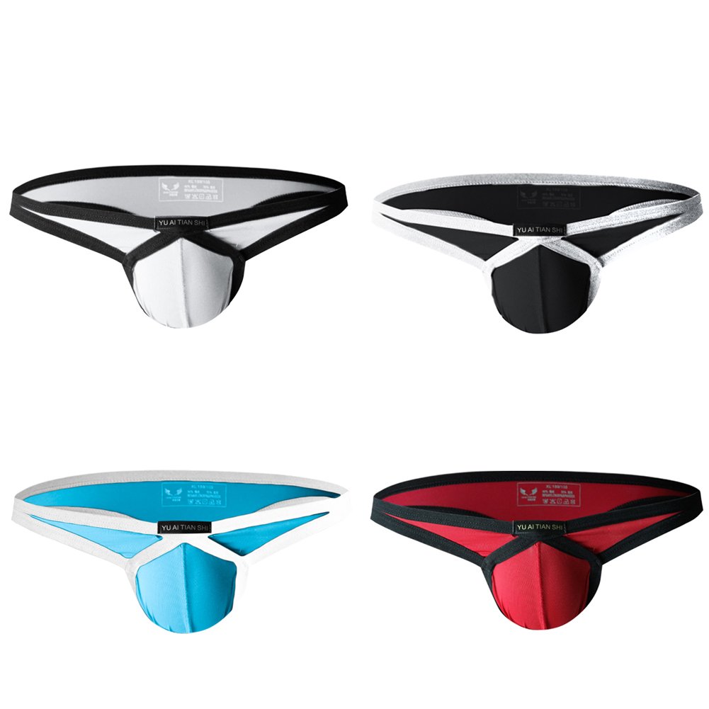 sandbankMen’s Briefs Thongs Bikini Sexy Bulge Pouch Extra Support Brief Thong G-Strings Underwear Multi Pack