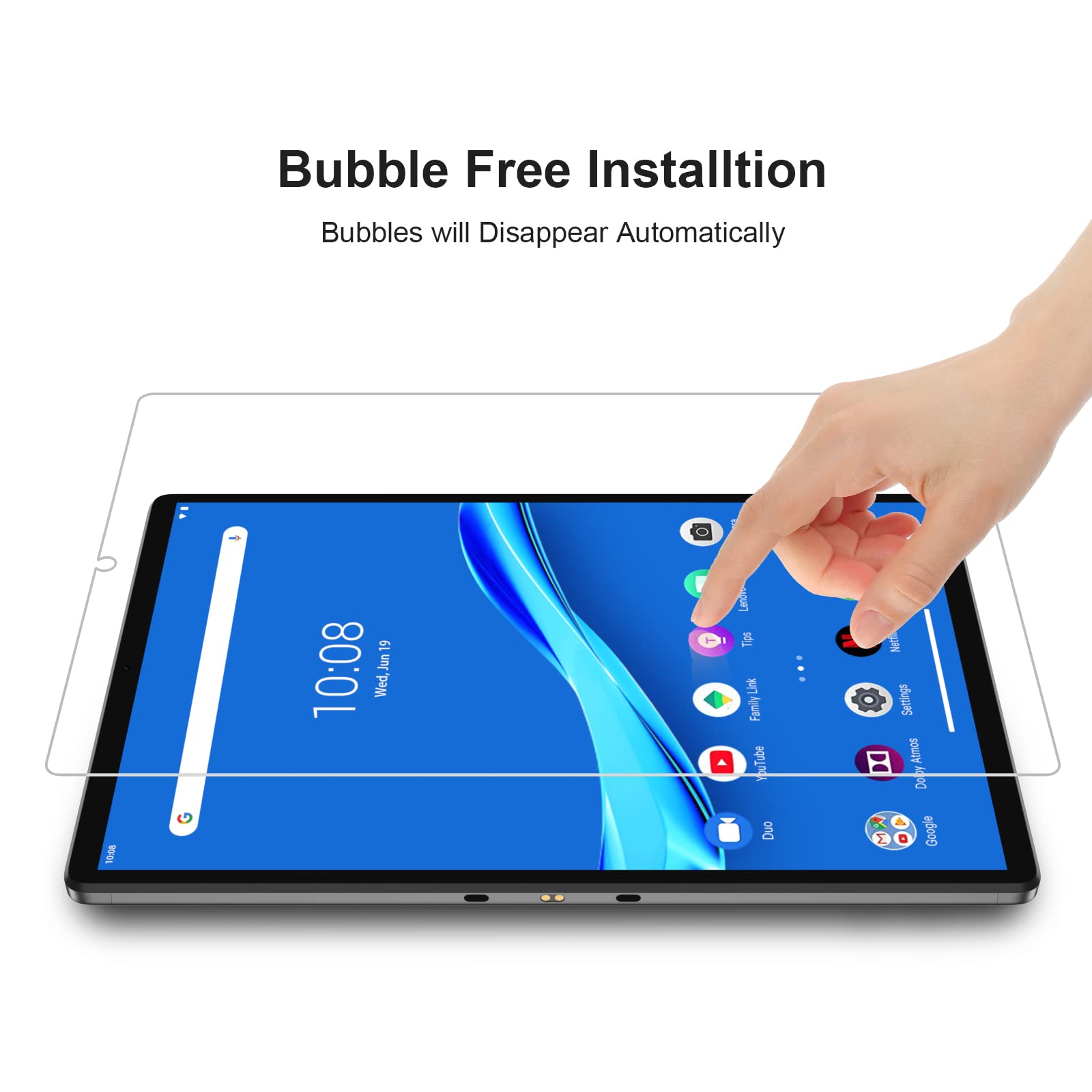 Protection Verre Trempé Gerutek Pour Lenovo Tab M10 HD 3ème Génération 10,1'' 2022 - Lot De 2