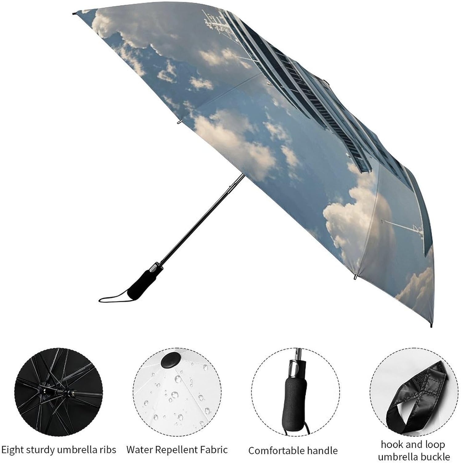 Cruise Ship Golf Umbrellas-2 Fold Automatic,Windproof Umbrella with Portable,Strong,Folding Umbrella for Women Men
