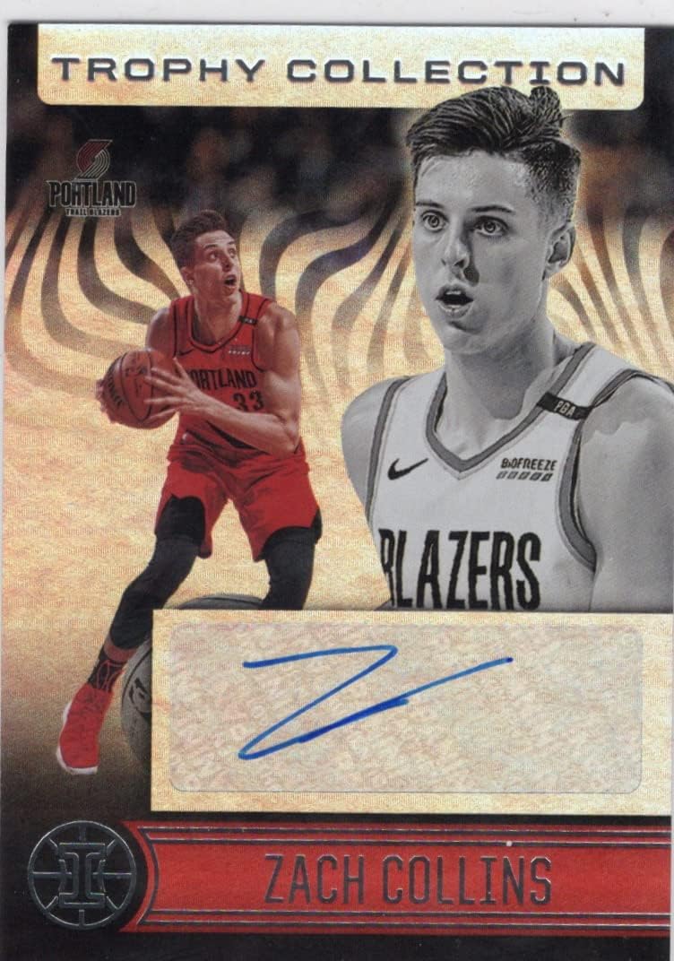 Zach Collins Autographed Trophy Collection Special Insert Collectible Football Card - 2021 Panini Illusions Football Card #TC-ZCL (Spurs)