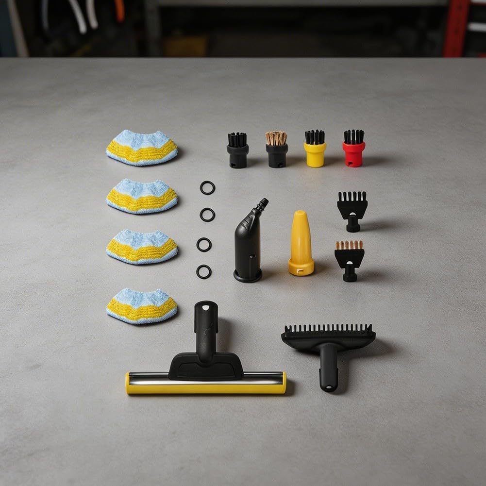 Kit de accesorios para limpiador de vapor para Karcher SC1 SC2 SC3 SC4 SC5 paños de microfibra juntas tóricas cepillos redondos tubo de extensión toalla juego de limpieza a vapor compatible con
