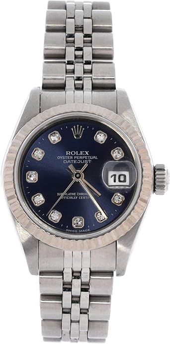 Pre-Loved Oyster Perpetual Datejust Automatic Watch Stainless Steel and White Gold with Diamond Markers 26