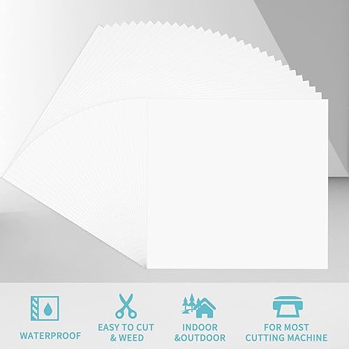 Vista 24 de Huaxing Paquete de 90 láminas de vinilo adhesivo permanente (12 x 12 pulgadas, brillante, mate, metálico) para la mayoría de máquinas de corte y 90