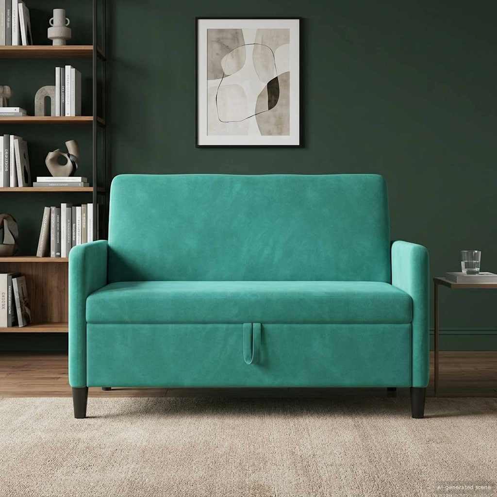 2-Sitzer Sofa mit Stauraum 122x78x87cm Couch Türkis