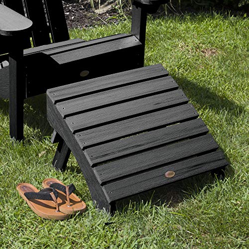 Highwood Ad-Otl1-Bke Adirondack Folding Ottoman, Black 19W X 20D X 13H In. #TOP1