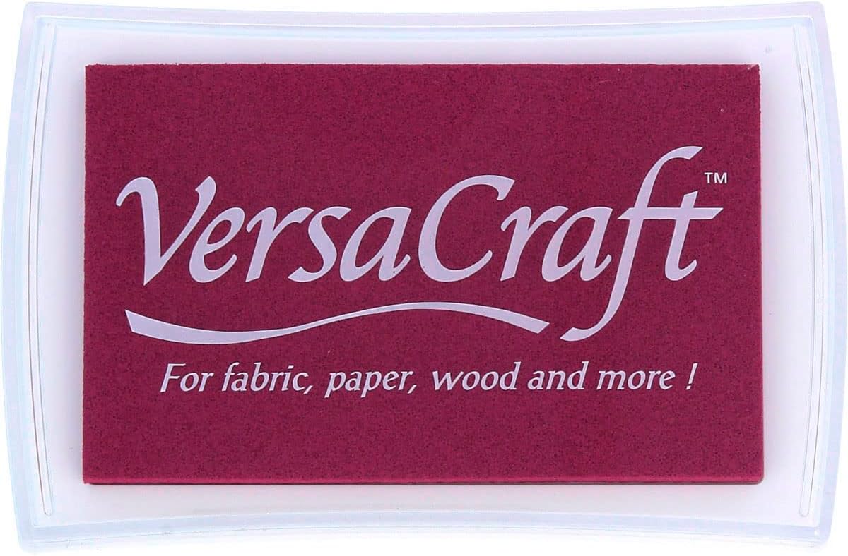 Tsukineko VersaCraft Ink Stamping-Purple, Garnet-Large-Water-Based, Opaque, Archival-Embossing, Granite, pad Size: 7,6 x 4,7 cm