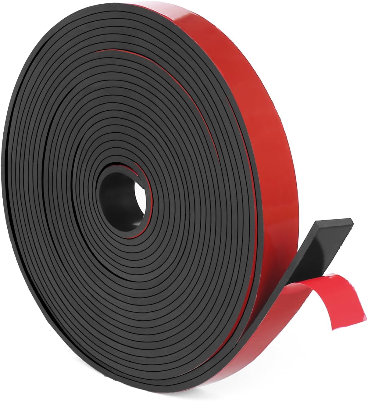 WochiTV Adhesive Solid Rubber Strips, 1/2" Wide x 1/16" Thick x 180" Long Self Stick Black Neoprene Rubber Rolls Perfect for DIY Insulation Cushion Gasket, Sealing, Liner, Weather Striping