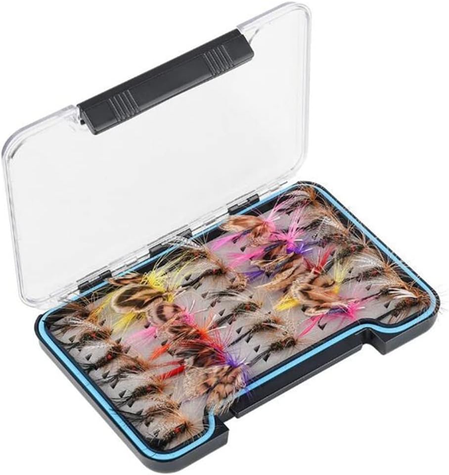 QievcrmeFly Fishing Flies Kit Trout Steelhead Salmon Bass Flies Assortment 32Pcs-148pcs Include Dry Wet Flies Nymphs Streamers Maggot, Fly Lure Set