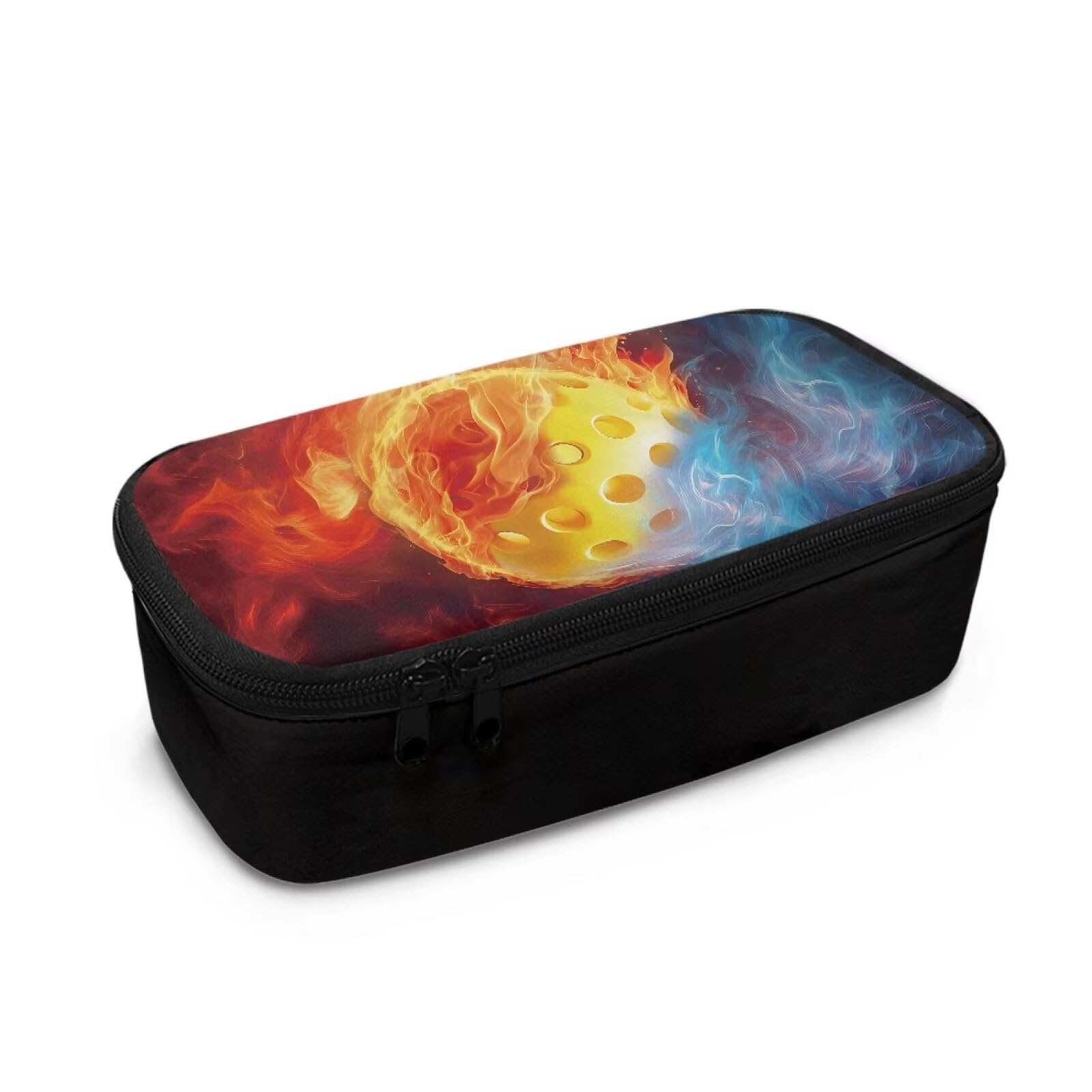 TOADDMOS Cool Pencil Case Fire Water Golf Ball Adult Pen Maker Pencil Pouch Multi-Functional Storage Bag for Kids Men Desk Organizer