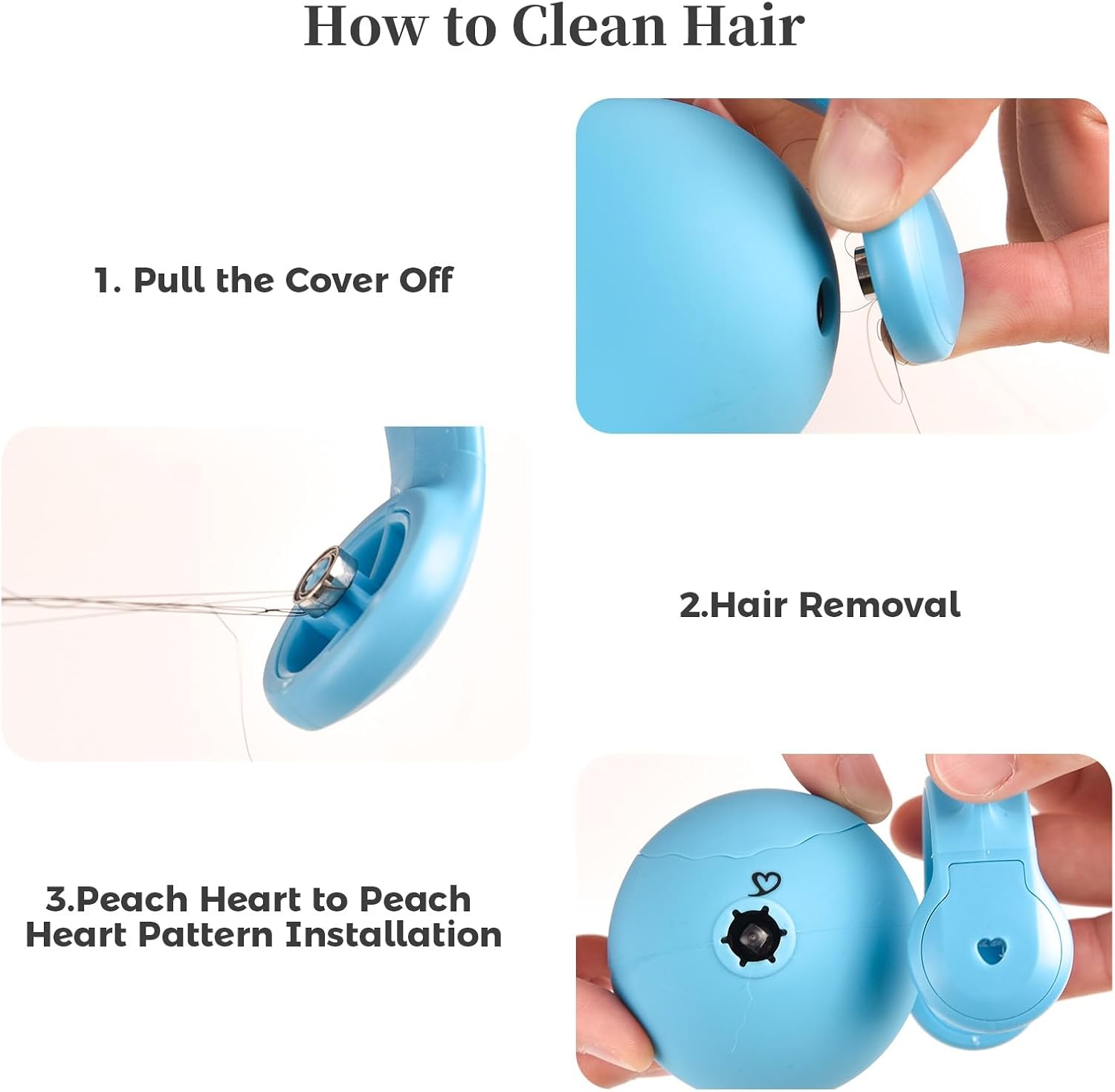 Step-by-step guide on how to clean hair from the ORSDA cat toy