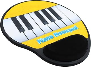 Piano Design Wrist Support Mouse Pad with Sound Function, Playable Musical Keyboard Surface, Anti-Slip Base, Switch Control, Battery Operated, Smooth Tracking Mat for Office Relaxation and Home Use