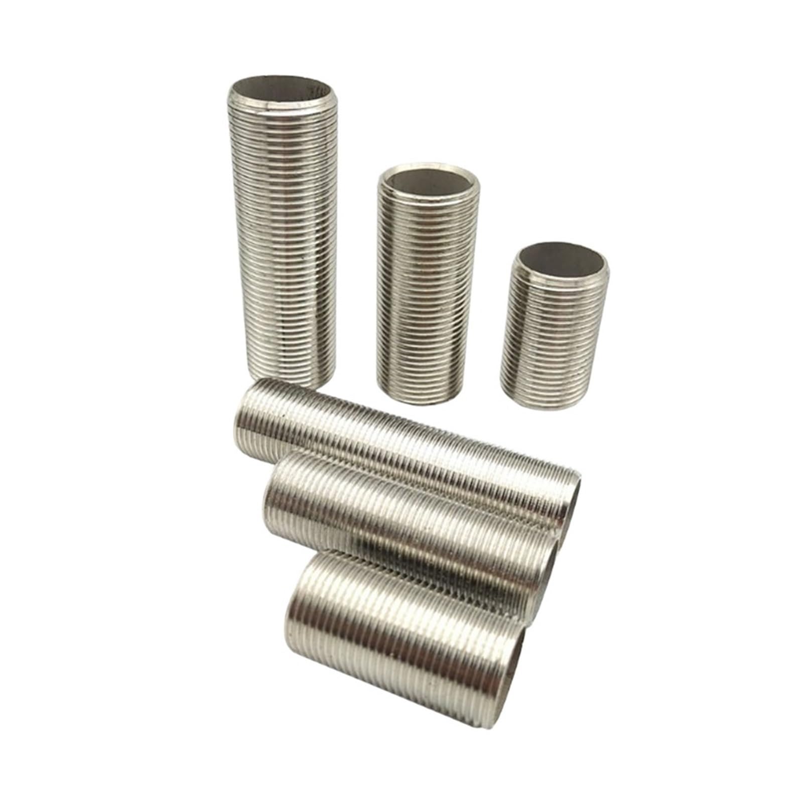 1/8" 1/4" 3/8 1/2" 3/4" 1" BSPP Male Thread 304 Stainless Steel Full Thread Nipple Pipe Fitting Connector Coupler (Length 120mm,1") Barb Fittings