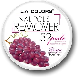 L.A. Colors CNR963 Grape Scent Nail Polish Remover Pads - Acetone-Free, Mess-Free, Gentle on Nails
