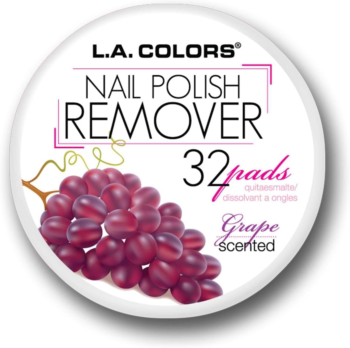 L.A. COLORS Nail Polish Remover, Grape Scent CNR963