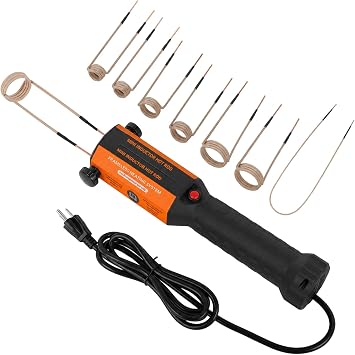 Induction Heater Bolt Removal, 1200W Induction Bolt Heater Tool with 8 Coils, Heat Stripped Bolt Remove for Rusted Nuts, Screws (Orange)