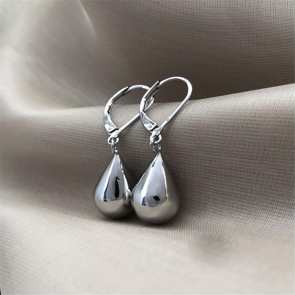 925 Sterling Silver Teardrop Leverback Dangle Earrings for Women Waterdrop Tear Drop Dangle Earrings Fashion Hypoallergenic Jewelry Gifts (Silver) - Image 7