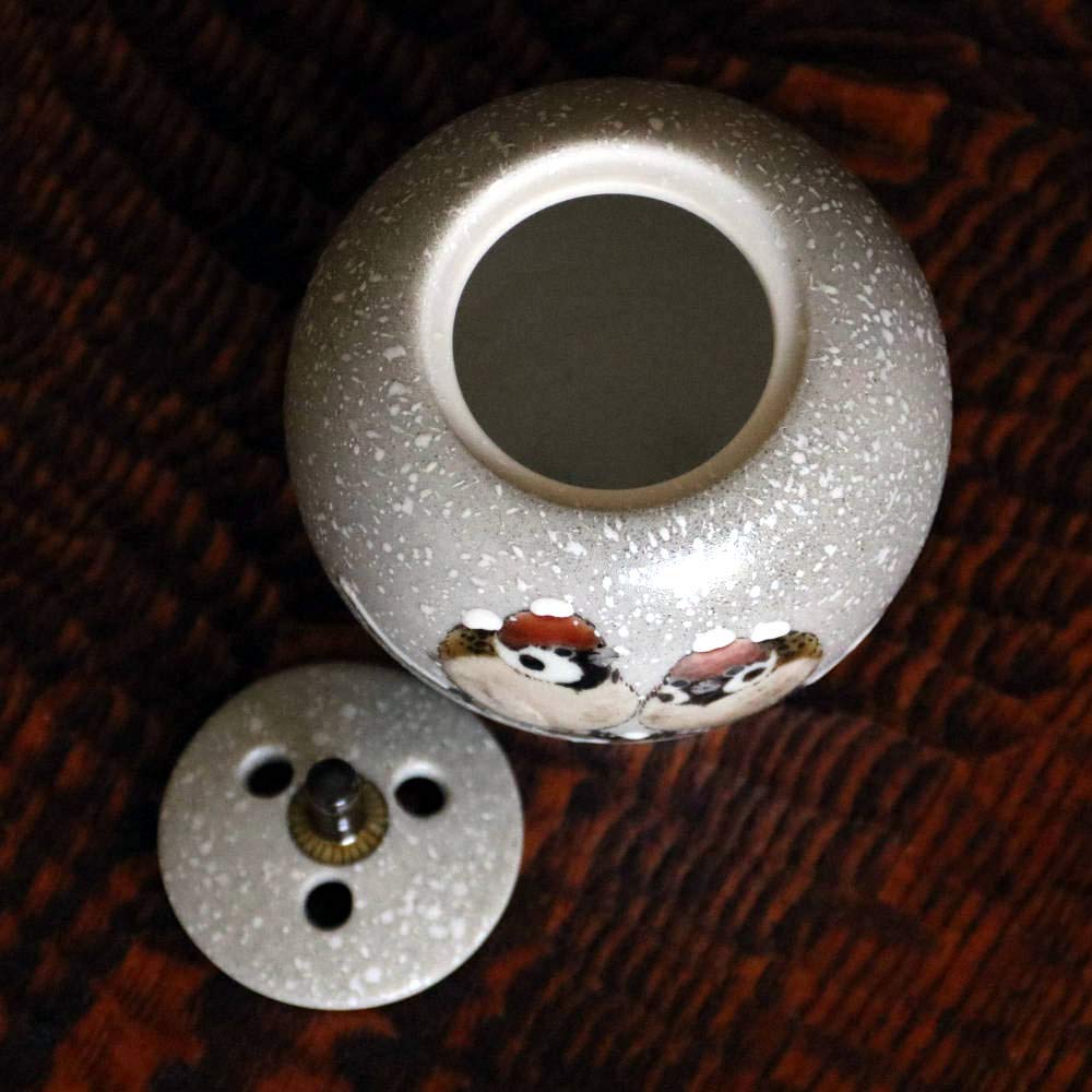 Amazon｜（在庫限り）中村陶志人 九谷焼香炉 雪二雀図 T-451