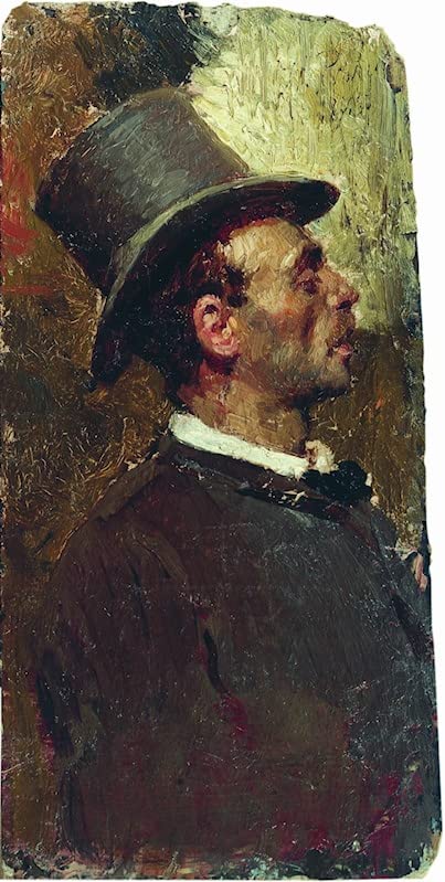 Affiche Toile L'homme au chapeau par Il'ya Repin reproduction portrait 60x90cm