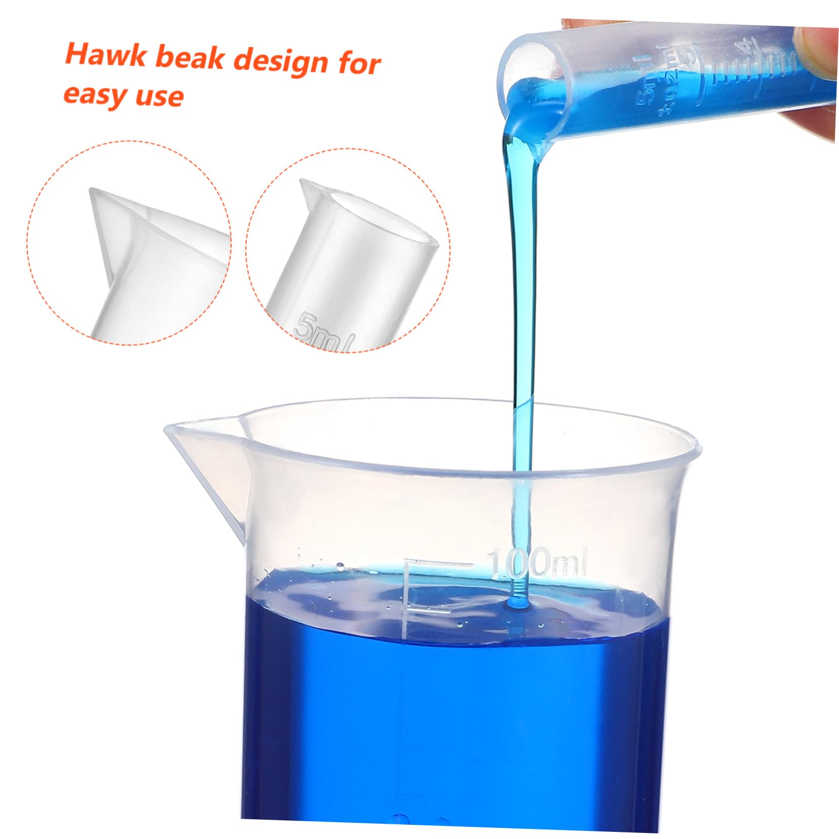 Zerodeko 3 Set Cilindri Graduati Trasparente con Becher Pipette e Spazzole per Provette Misurazione per Laboratorio