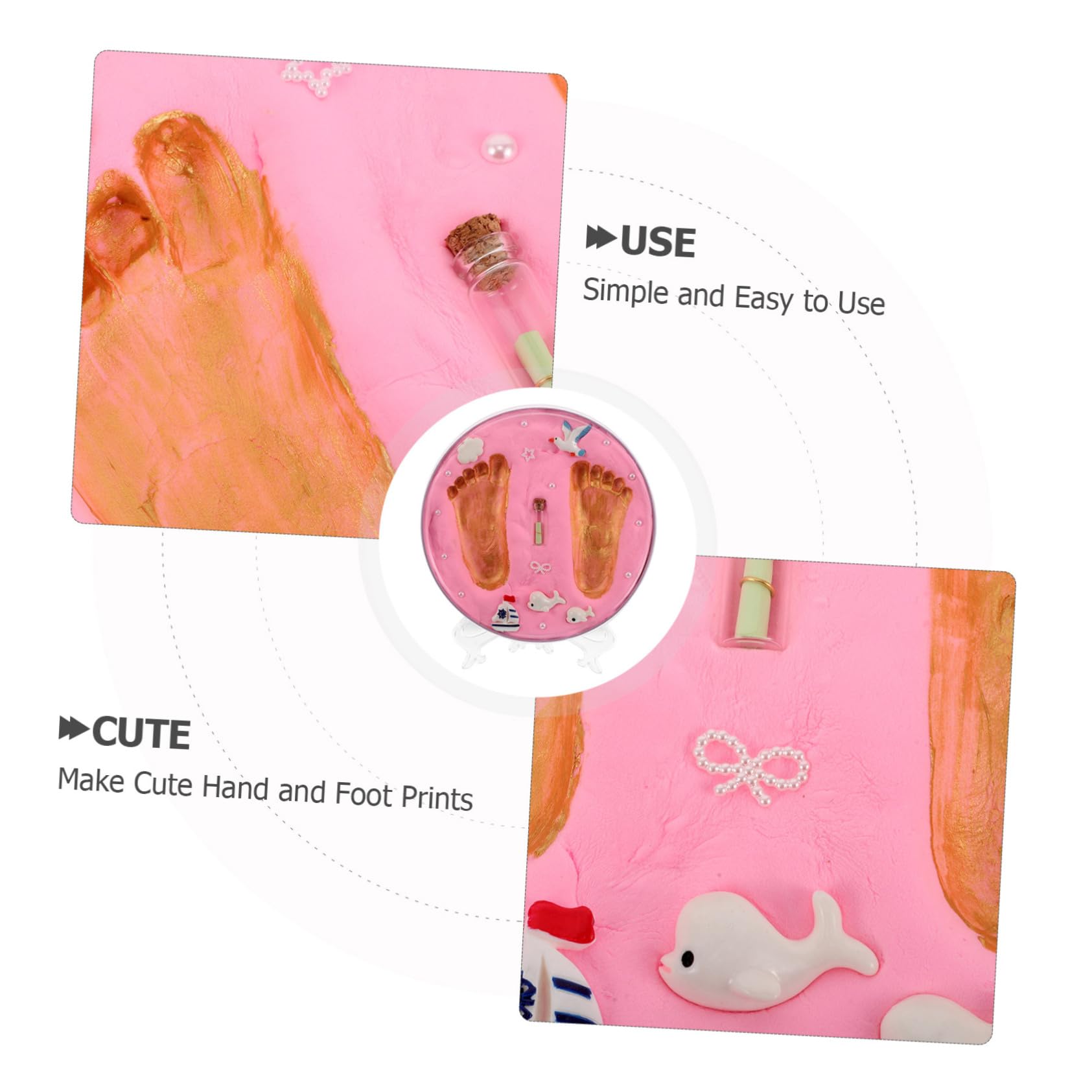 Abaodam Kit de Huellas de Recién Nacidos, Recuerdo para Ñiño, Fácil de Usar, Impresiones Claras y Detalladas, para Baby Shower y Regalos de Nacimiento | Impresiones Claras y Detalladas, Fácil de Usar, para Baby Shower y Presentes, Pensado para Nuevas Mamá